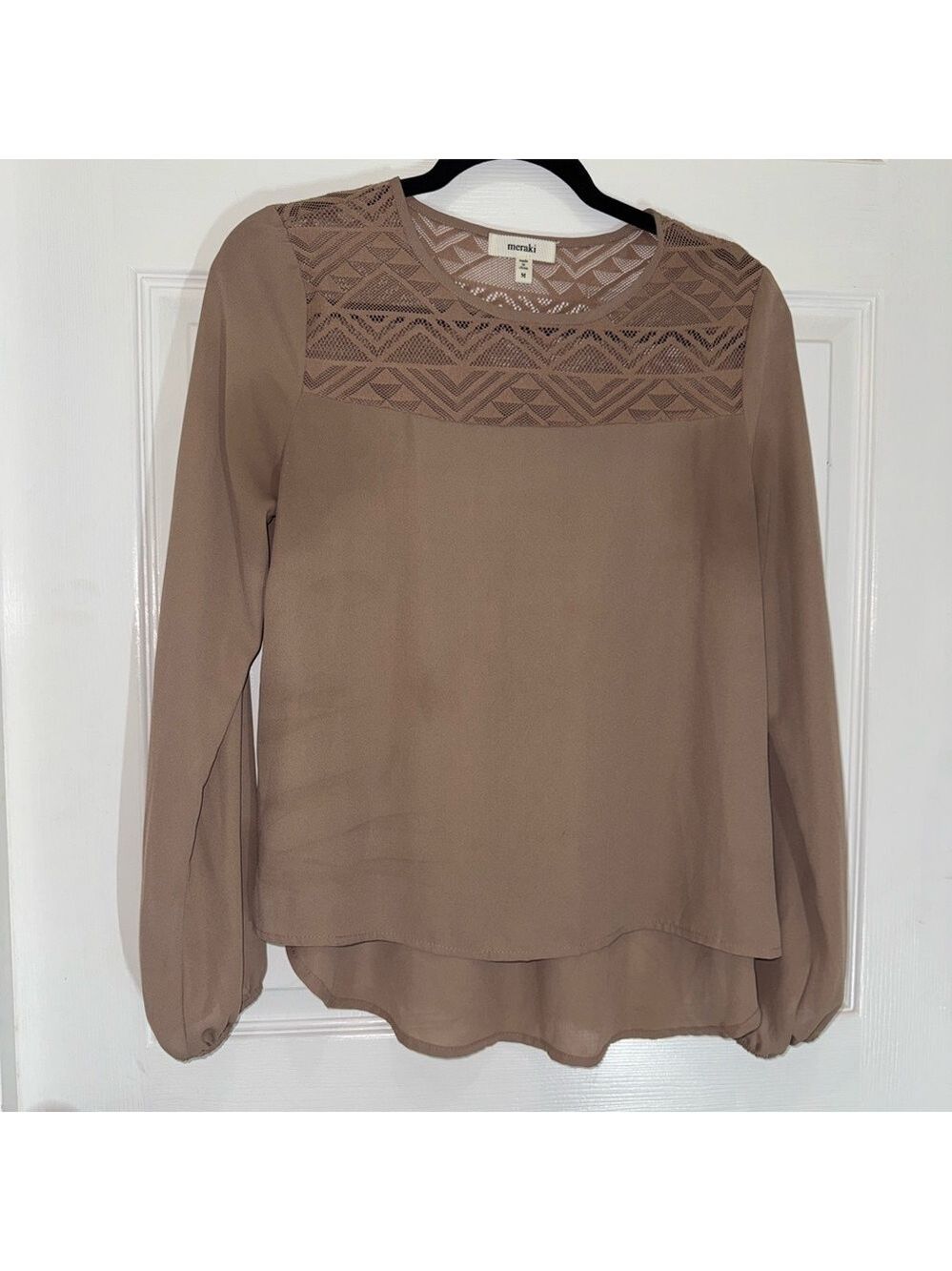 Meraki Tan Relaxed Embellished Blouse